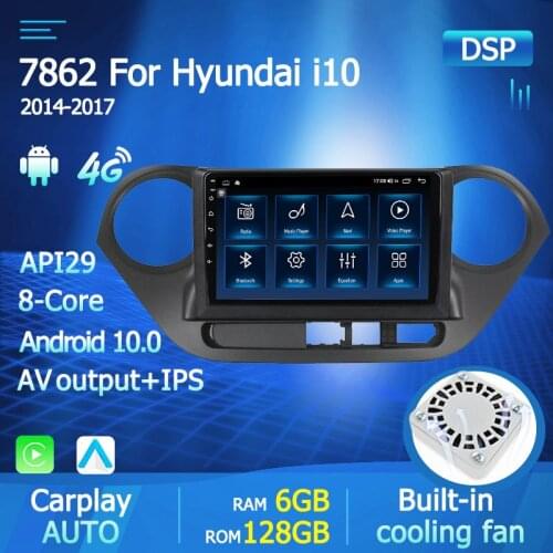 RDS 8Core Android 10 Car Radio 2 Din Multimedia Player For Hyundai Grand I10 2014 2015 2016 2017 Tap Recorder Auto Audio Carplay
