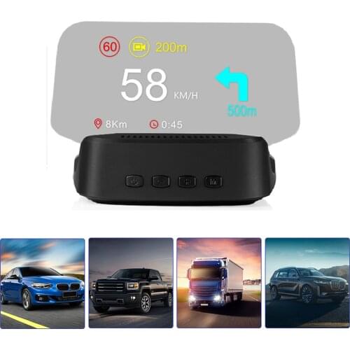 HUD Car Scanner On-board Computer Smart Windshield Gauges Head Up Display GPS Navigation OBD2 Bluetooth Speedometer Projection