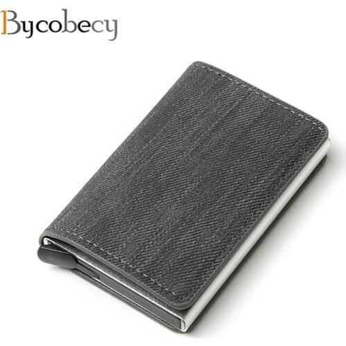 Bycobecy 2020 Gift New Bussiness Card Holder Rfid Wallet Aluminum Unisex Metal Credit Busines Mini Card Wallet Dropshipping