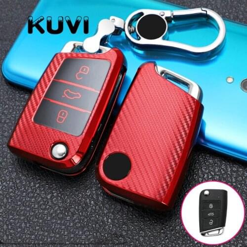 Car Key Case Cover for Volkswagen Polo Golf 7 MK7 Tiguan Passat for Skoda Octavia Kodiaq Karoq for Seat Ateca Leon Key Bag