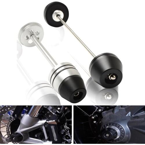 Black Silver Motorcycle Front Rear Refit Wheel Fork Axle Sliders Cap Crash Protector For BMW R NINE T 2013-2018 2014 2015 2016