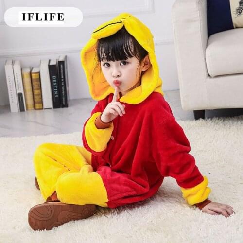 Pijama Infantil Onesie Hooded Kids Animal Cartoon Pajama Winnie Bear Children Boy Girl Unisex Pyjama