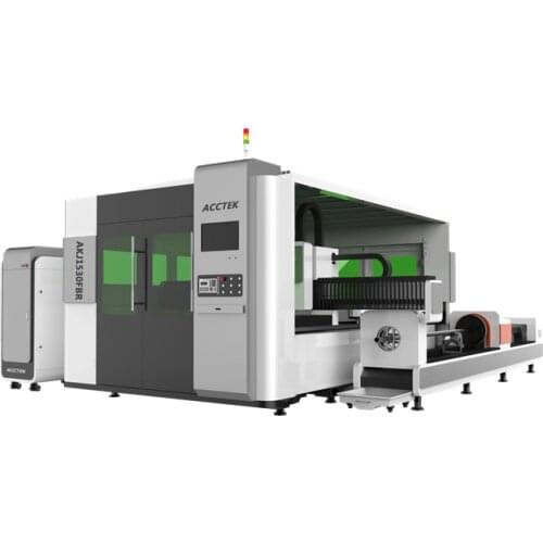 China Jinan AccTek fiber lazer full enclose machinery AKJ1530F with rotating shaft
