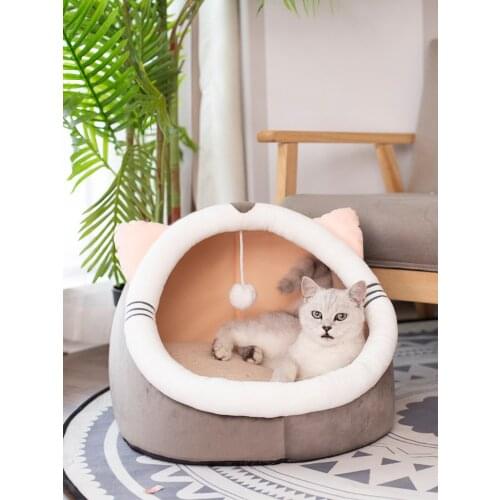 Cat litter Pet beds cat beds Dogs Cat Accessories Pet Small Dogs Kennel Cat Litter semi-closed Lovely modelling Creative design