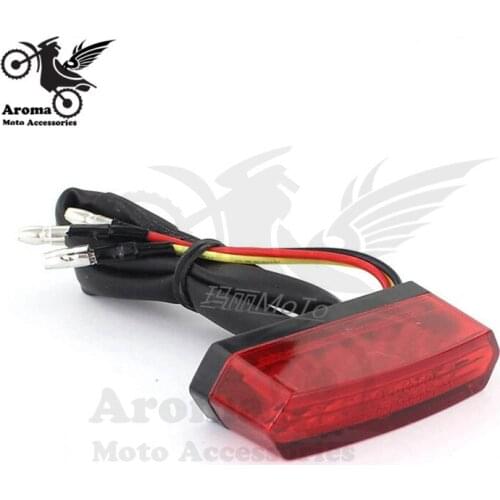Mini red black clean lens brake light motorcycle tail light moto LED license plate lamp indicator device motorbike warning light