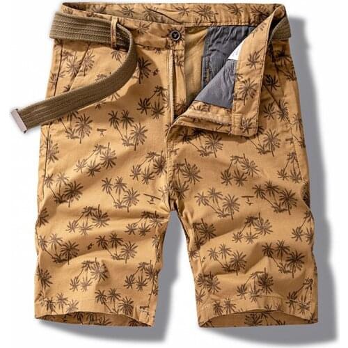 Summer Casual Short Men Dandelion Printed Korean Fashion Overalls Men Mid-waist Knee Length Cotton Breathable Cargo Short Men