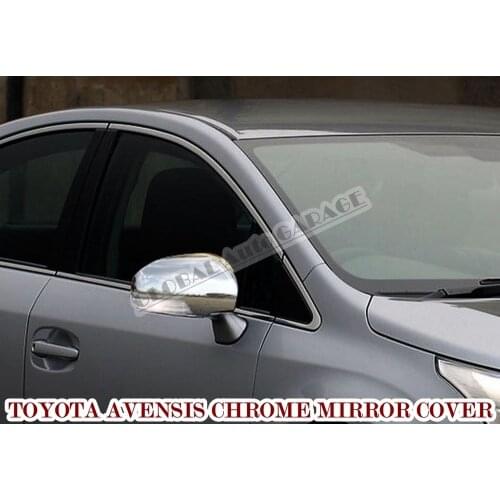 For Toyota Avensis 2009 2010 2011 2012 2013 2014 2015 2016 2017 2018 2019 2020 Chrome Mirror Cover Cap 2 Pieces Wing Car Auto