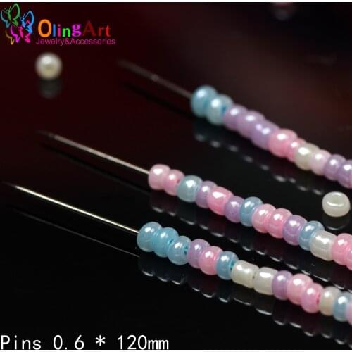 OlingArt 2019 new AAA DIY hand tools beaded pins&Needles Beading 0.6 * 120mm 24pcs Bracelet DIY jewelry making