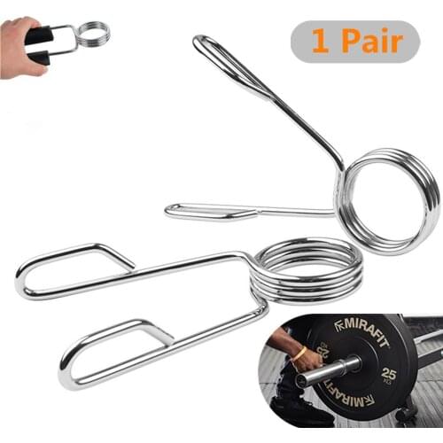 Pair Barbell Bar Clamps Clips Dumbbell Bar Collars Weight Spring Locks 1" & 2"