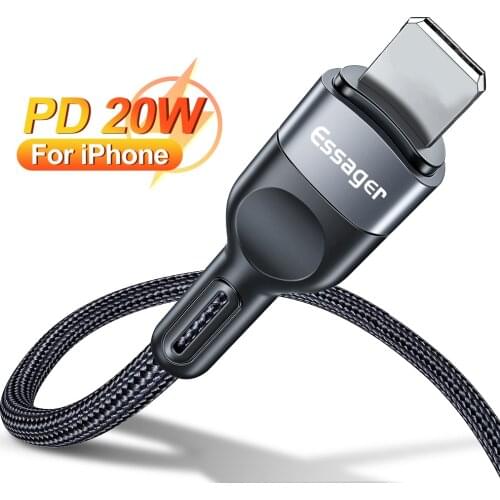 PD 20W USB Cable For iPhone 12 11 Pro XS max X XR 8 7 SE Fast Charging USB Type C For iPhone Charger Date Cord Braided Wire 2M