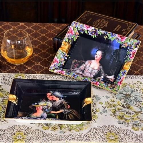 Ashtray Smoking Accessories Cigar Stand Decorative Tray Cigar Accessories Living Room Decoration Vintage Gift For Boyfriend