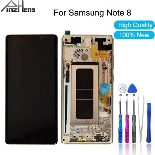 PINZHENG Phone LCD For Samsung Note 8 N950F LCD Display Touch Screen With Frame For Samsung Note 8 SM-N950 N950F Replacement