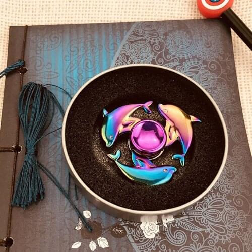 Holiday gift finger gyro Gift box packaging gradient colorful fingertip gyro Autistic adults stress loss desktop toy gyro