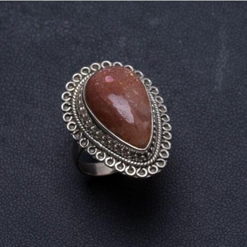 Natural Calcite Handmade Unique 925 Sterling Silver Ring, US size 7.25 X2265