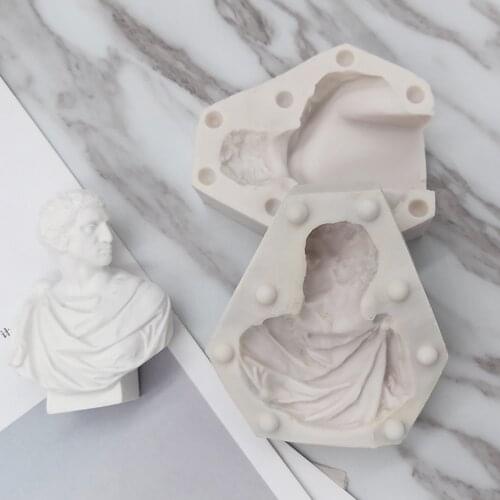 Diy Great Artist Figure Head David Plaster Portrait Model Candle Mold Making Mould Candle Resin Silicone Epoxy Mold Aromatherapy