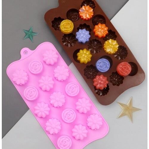 DIY Silicone Mold Three-dimensional Flower Silicone Chocolate Ice Tray Candy Biscuits Handmade Baking Creative Ice Tray Model