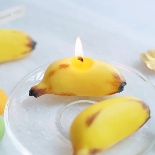 Banana Shape Scented Candle Silicone Mold 3D Fruits Handmade Aroma Candle Soap Mould
