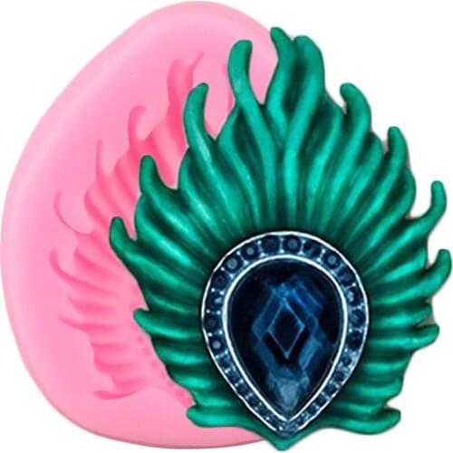 Peacock Feather Silicone Molds DIY Cupcake Topper Fondant Cake Decorating Tools Candy Clay Chocolate Gumpaste Moulds