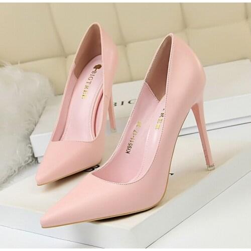 Heels 2021 New Woman Pumps Fashion Pointed Toe High Heels Shoes Women Office Party Shoes Female Stiletto Lady Plus Size Pumps
