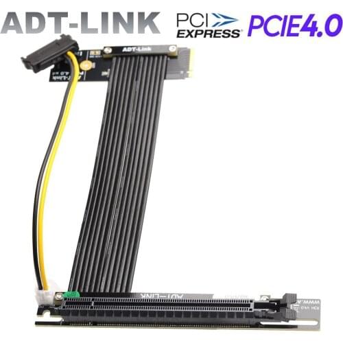 2021 Turn Angled PCIE4.0 X16 To M.2 NVMe SSD Extension Cable Full Speed PCI-E 4.0 x4 M2 M Key Riser Ribbon Extender For Mining