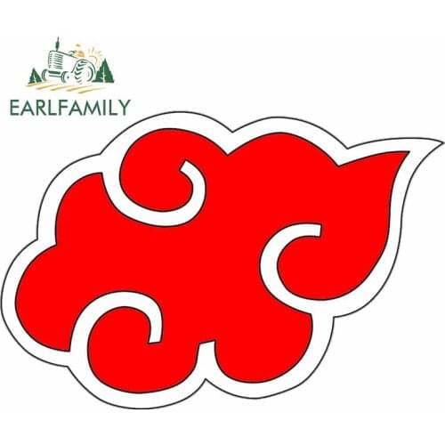 EARLFAMILY 13cm x 12.4cm for Ninja Akatsuki Sign Vinyl Car Stickers Laptop Windshield Car Door Scratch-proof Waterproof Decal