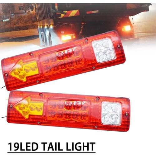 12V Waterproof 19 LED Car Truck Trailer Lorry Brake Stop Turn Tail Light Lamp lights Boat Trailer Taillights Car Accessories