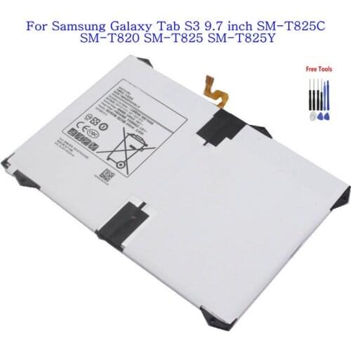 1x 6000mAh Tablet Battery EB-BT825ABE for Samsung Galaxy Tab S3 9.7 inch SM-T825C SM-T820 SM-T825 SM-T825Y + Repair Tools kit