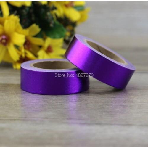 1pcs Purple Solid Foil Washi Tape Stationery Diy Scrapbooking Photo Album School Tools Kawaii Scrapbook Paper Washi tape 10m