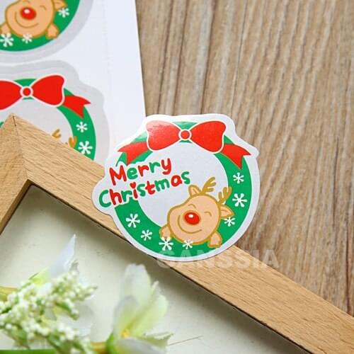 100pcs/lot "Merry Christmas"Series Cute Sticker,Gift Packing Seal Label,Handmade roasted Decoration Stickers(ss-1506)