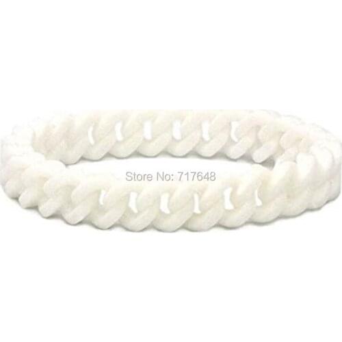 1000pcs Gay Lesbian Pride White Chain Link wristband silicone bracelets free shipping by FEDEX A