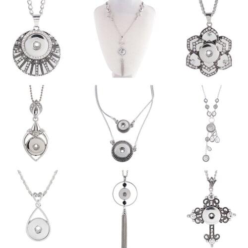 18mm 20mm Snap Button Necklace DIY Jewelry 5pcs/lot KD3039