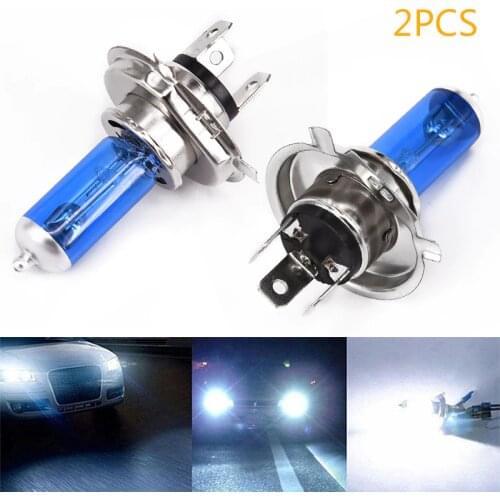 2x H4 100W 6000K Car Xenon Gas Halogen Headlight Headlamp Lamp Bulbs Blue Shell Car Xenon Headlights