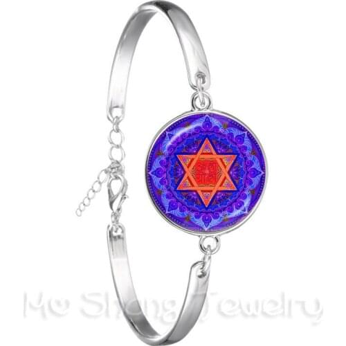 2018 Supernatural Pentagram Glass Bracelet Gothic Satanism Evil Occult Pentacle Jewelry Pagan Charm Jewelry For Women