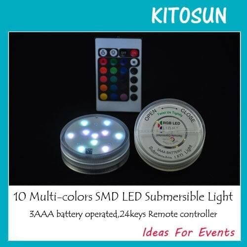 4pcs/pack 2.8inch super bright white led light, Wedding decor centerpiece 10 Multi Color Remote Control led bulbs
