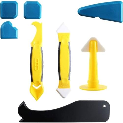 8pcs Silicone Sealant Spreader Spatula Scraper Cement Caulk Removal Tool Finishing Sealant Grout Kit Caulking Nozzle Tools Set