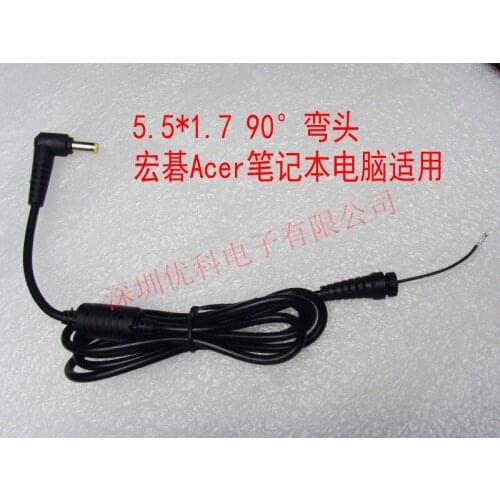 For acer Laptop power adapter DC cable charging cable 5.5 * 1.7mm 90 degree elbow copper