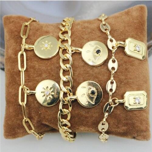 10pcs/lot New design cz bracelet,plated eye cubic zircon component jewelry ,popular bracelet cheap wholesale