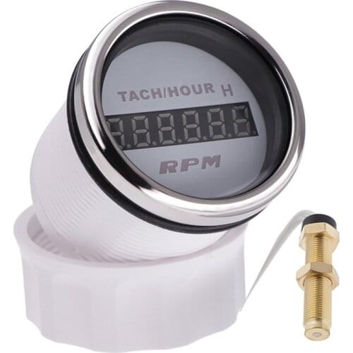 2021 New Digital Tachometer Tacho Meter Engine Hour Meter Gauge RPM Display For Motorcycle Car Marine Boat Hourmeter Sensor