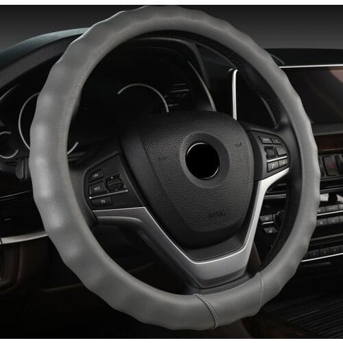 FeKoFeKo 38CM Four Seasons Universal Non-slip Leather Car Steering Wheel Cover For Kia Sportage Picanto Sorento Cerato Rio X
