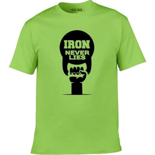 TARCHIA 2021 Print Tops Cotton Short Sleeve Summer T Shirt Casual Slim Fit Men Plus Size Tees Tops Homme Iron Never Lies Power