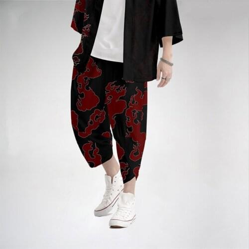 7 Colours Japanese Traditional Samurai Style Kimono Yukata Streetwear Leisure Harajuku Men Wide Leg Pants Loose Trousers Trend