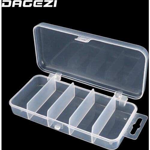 DAGEZI PVC Fishing Box 17.6*8.9cm Lure Box Storage Case 5 Compartment Fishing Connector Box for Carp Fishing Pesca