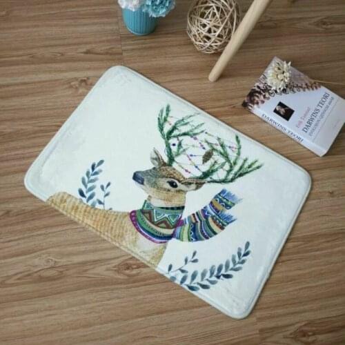 Cartoon Animal Cat Go Away Printing Doormat Flannel Home Decoration Non-slip Floor Mat Cat Door Mat Tapis