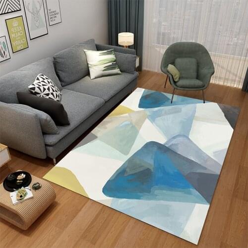 Geometric Printed Carpets for Home Living Room Anti-Slip Washable Large Rugs Bedroom Bedside Decor Soft Area Rectangle Carpets