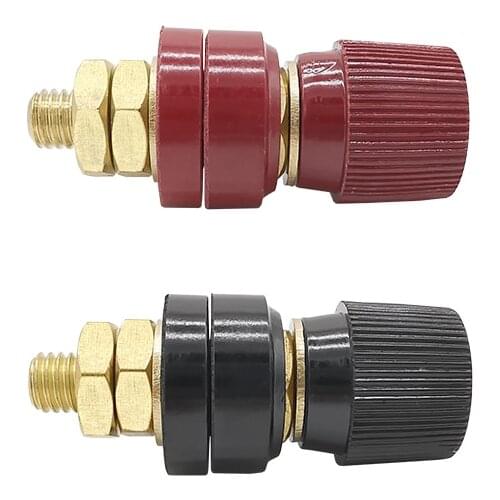 555 Type Binding Post Terminal Connectors Red & Black 8mm M8 Copper Male Plug Screw Power Supply Audio Amplifier Speaker Adapter