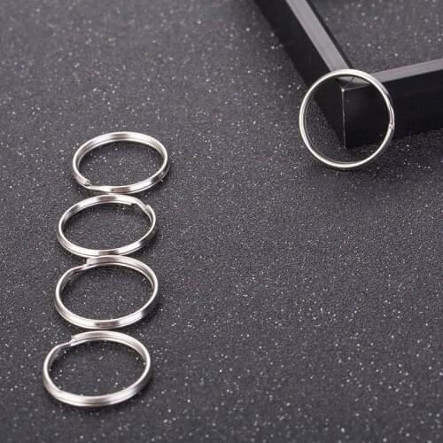 20Pcs/lot Metal 25 28 30mm Blank Round Double Loop Split Key Ring Holder Connector for DIY Keychain Jewelry Making Findings
