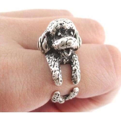 Fashion Ring Cute Dog Toy Poodle Shaped Animal Ring For Women Girl Men Gift