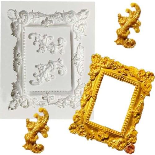 New Photo Frame Shape Border Pattern Silicone Mold DIY Baking Fondant Cake Mold Chocolate Fudge Tool