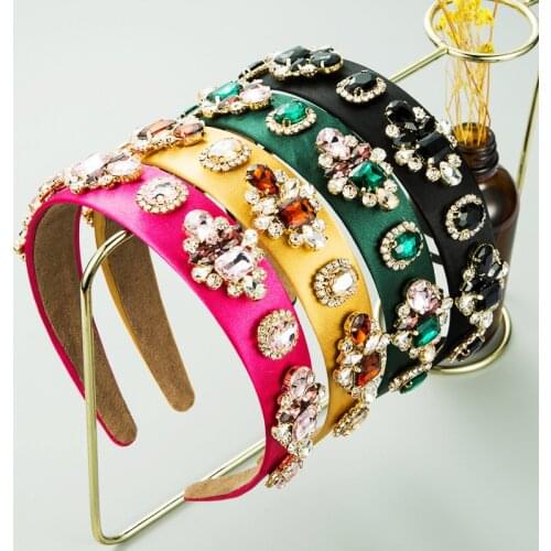 Luxury Bling Crystal Hairbands For Women Hair Accessories Handmade Retro Style Hairband Black Makeup Headwear Designer Headbands