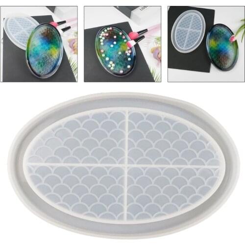 Fish Scale Tray Epoxy Resin Mold Plate Dish Silicone Mould DIY Crafts Casting Tools